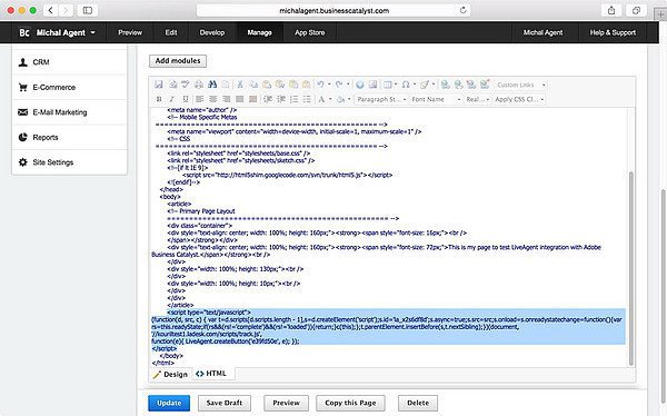 LiveAgenti_integreerimine-Adobe_Business_Catalyst LiveAgent Adobe Business Catalyst integratsioon