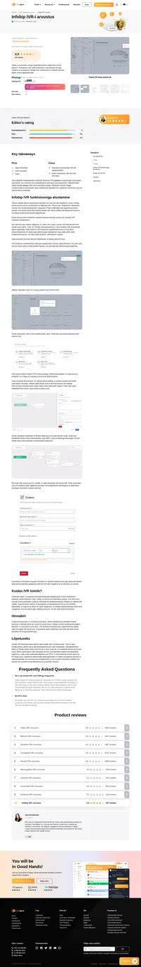 Lugege meie Infobipi IVR-i arvustust ja uurige selle lahenduse äristsenaariumis kasutamise plusse ja miinuseid.