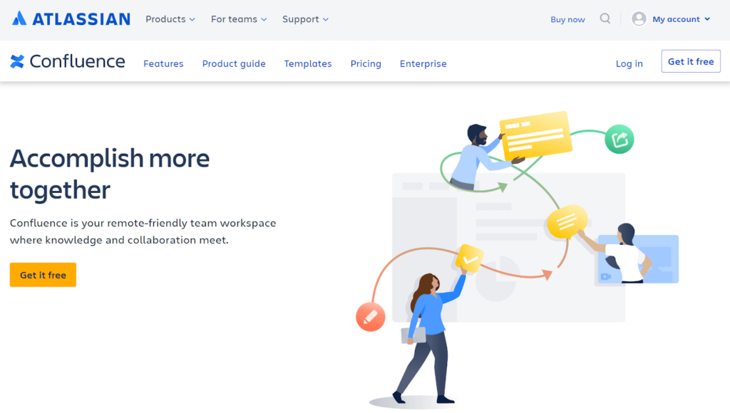 Confluence'i tarkvara pealehe pilt