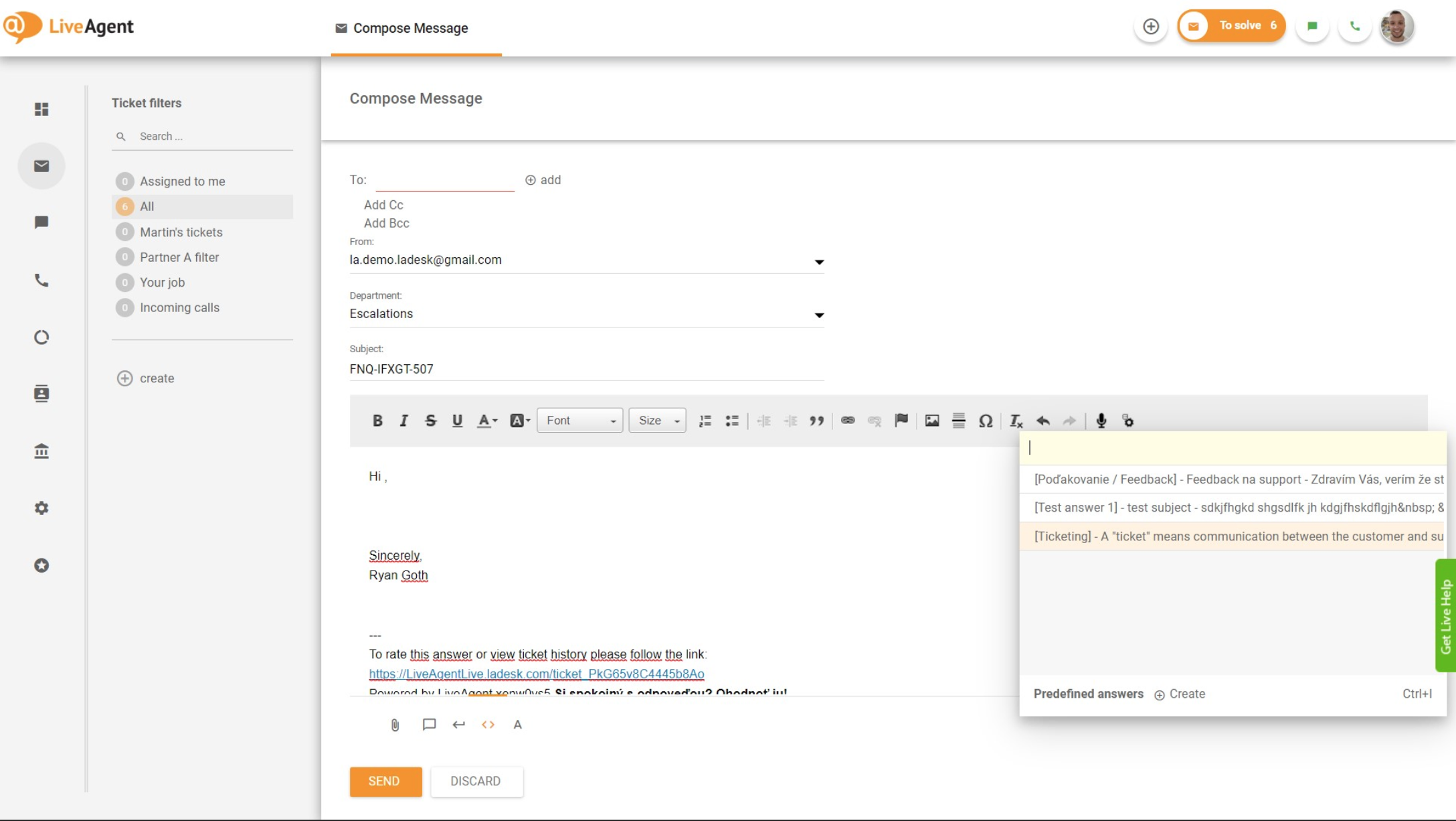 Adding-predefined-answer-LiveAgent