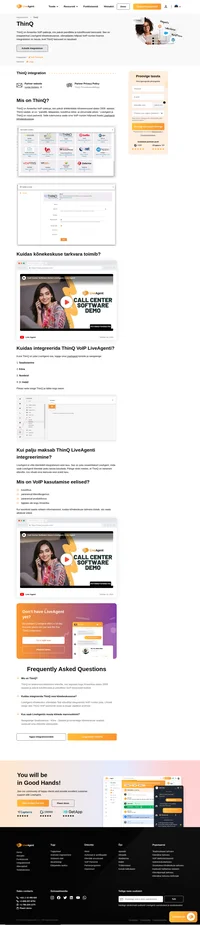 ThinQ on Ameerika VoIP-pakkuja, kes pakub äriklientidele kõneteenuseid. Lugege ThinQ integratsiooni kohta LiveAgentis ja selle eelistest.