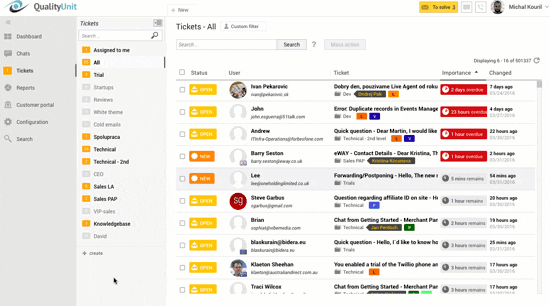 LiveAgenti juhtpaneeli ülevaate animatsioon
