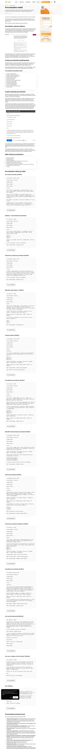 See pressiteate mall on struktureeritud ja seda on lihtne järgida. Kasutage seda teatiste veatu kirjutamise juhisena.