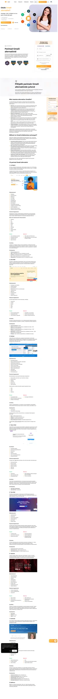 Avastage 15 parimat Gmaili alternatiivi, mis muudavad klienditoe revolutsiooniliseks ja parandavad meeskonna koostööd. Suurendage üldist suhtluse efektiivsust juba täna!