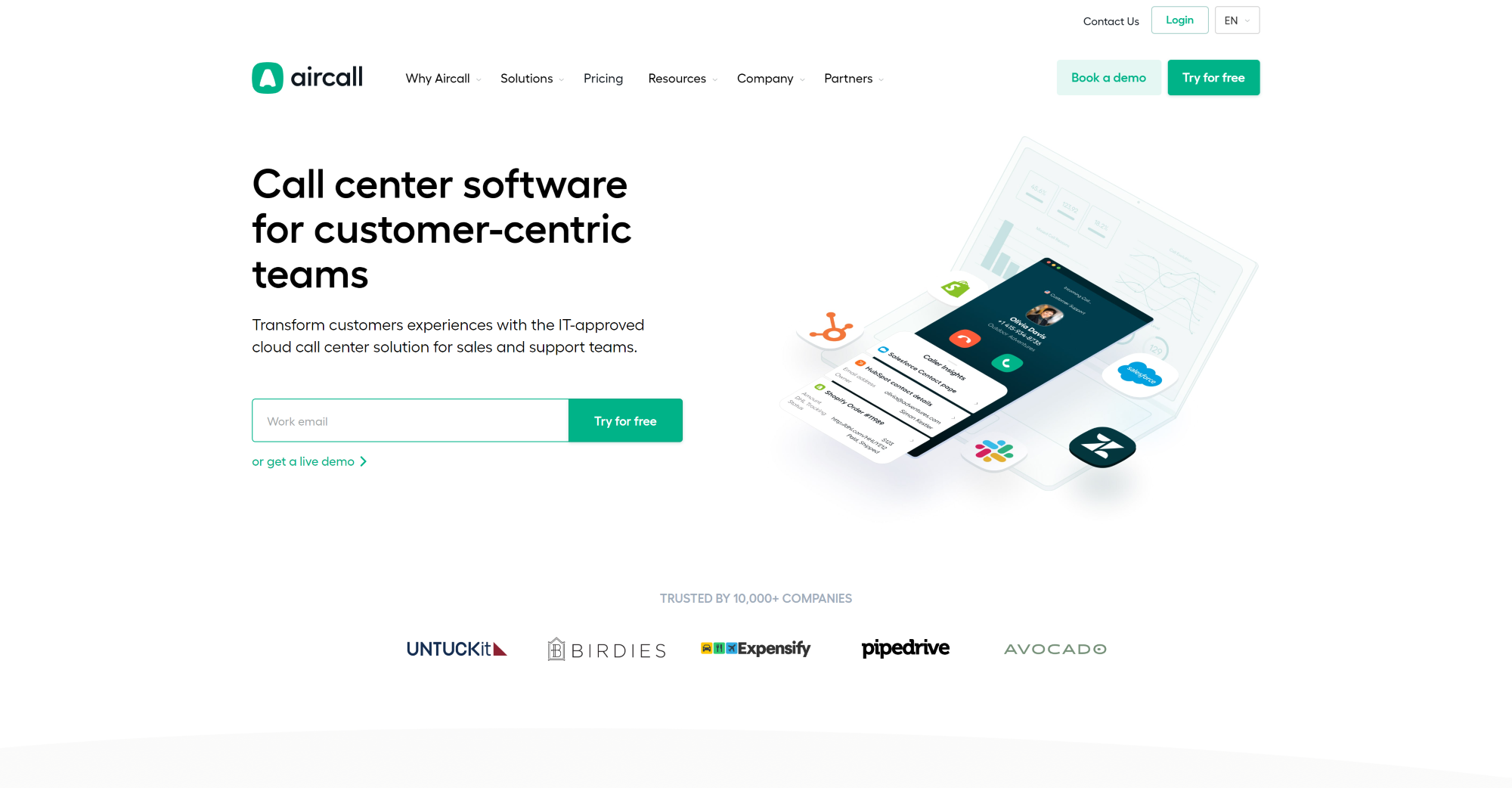 Aircalli kõnekeskuse tarkvara koduleht