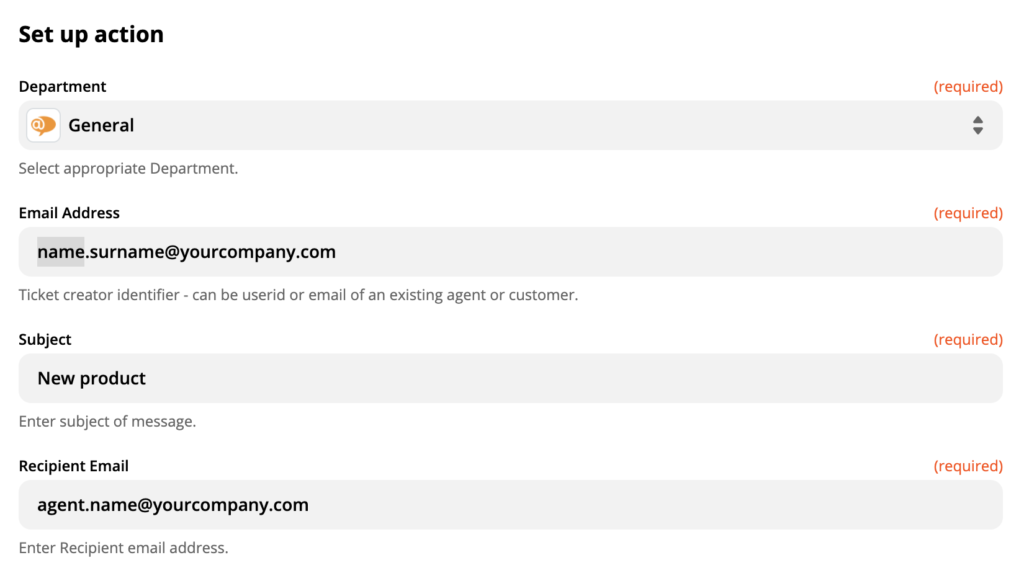 LiveAgenti tegevuse üles seadmine Zapier`is