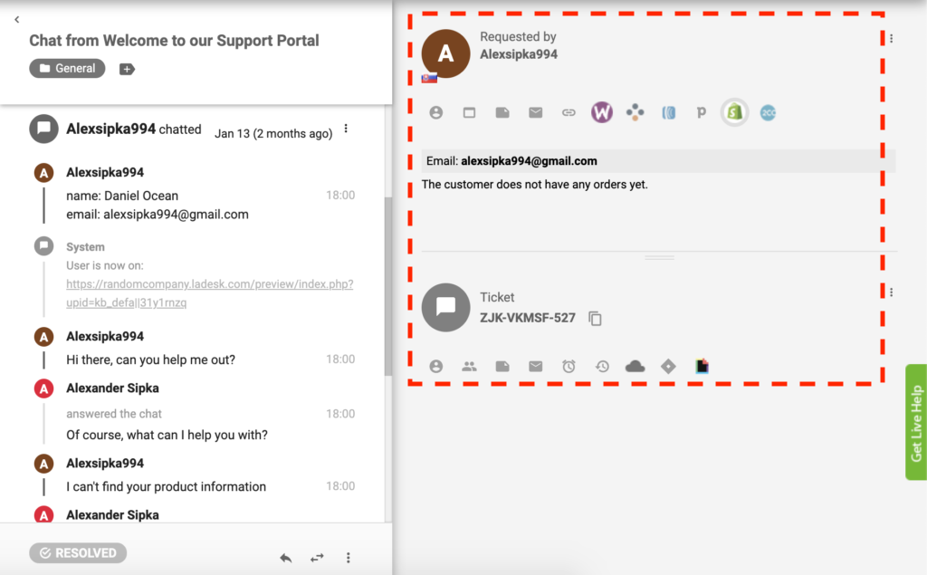 LiveAgenti aktiivne Shopify pistikprogramm