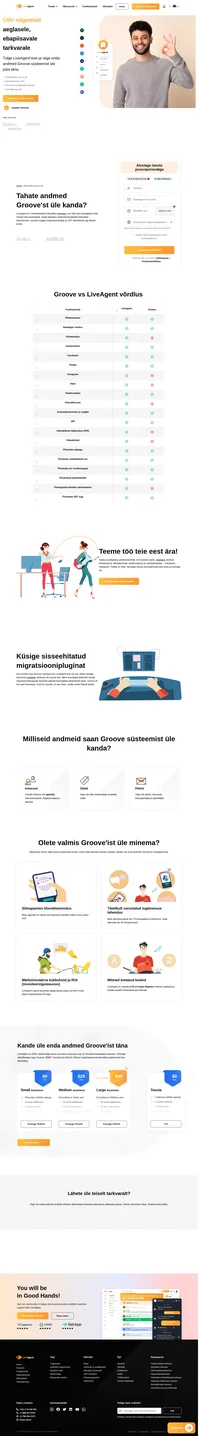 LiveAgent pakub tasuta andmete üleviimist süsteemist Groove, mis teostatakse täielikult meie tehnilise toe meeskonna poolt. Kandke juba täna üle kõik andmed Groove'st ja pakkuge paremat kliendituge.