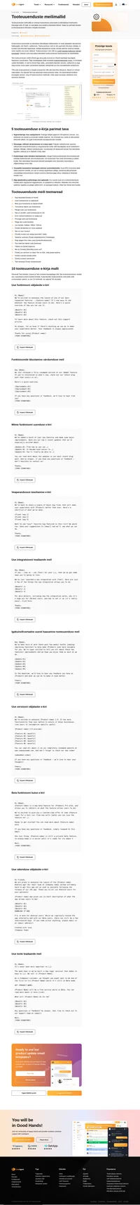 Kaasake oma kliente meie tooteuuenduste meilimallidega. Need on kasutamiseks valmis, kuid ka täielikult kohandatavad.