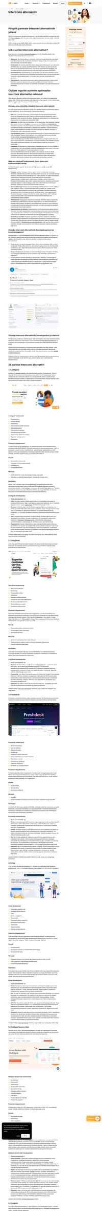 Kogege sujuvat suhtlust Intercomi alternatiividega. Täiustage oma äri uuenduslike vestluslahendustega, et pakkuda erakordset tuge.