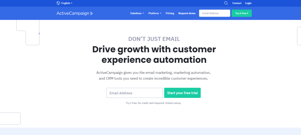 ActiveCampaigni koduleht