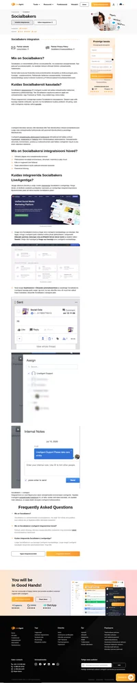 Jälgige oma sotsiaalmeedia kontosid, analüüsige näitajaid ja hoidke ühendust LiveAgenti Socialbakersi integratsiooniga.
