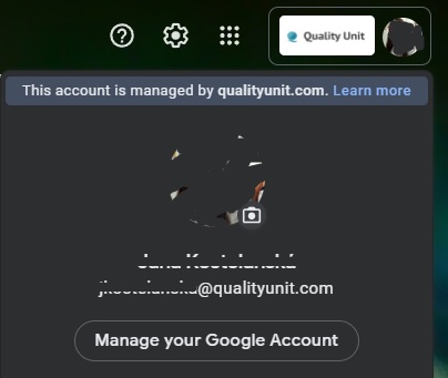 Quality Uniti ettevõte e-posti näide