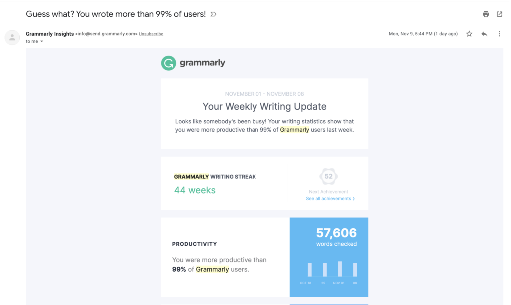 Grammarly e-posti kokkuvõte