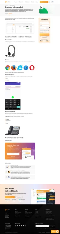 Valige kõneseadeid teie ning teie agendid eelistavad. LiveAgent toetab helistamiseks peakomplekte, mobiiltelefone ja isegi brausereid või telefonirakendusi.