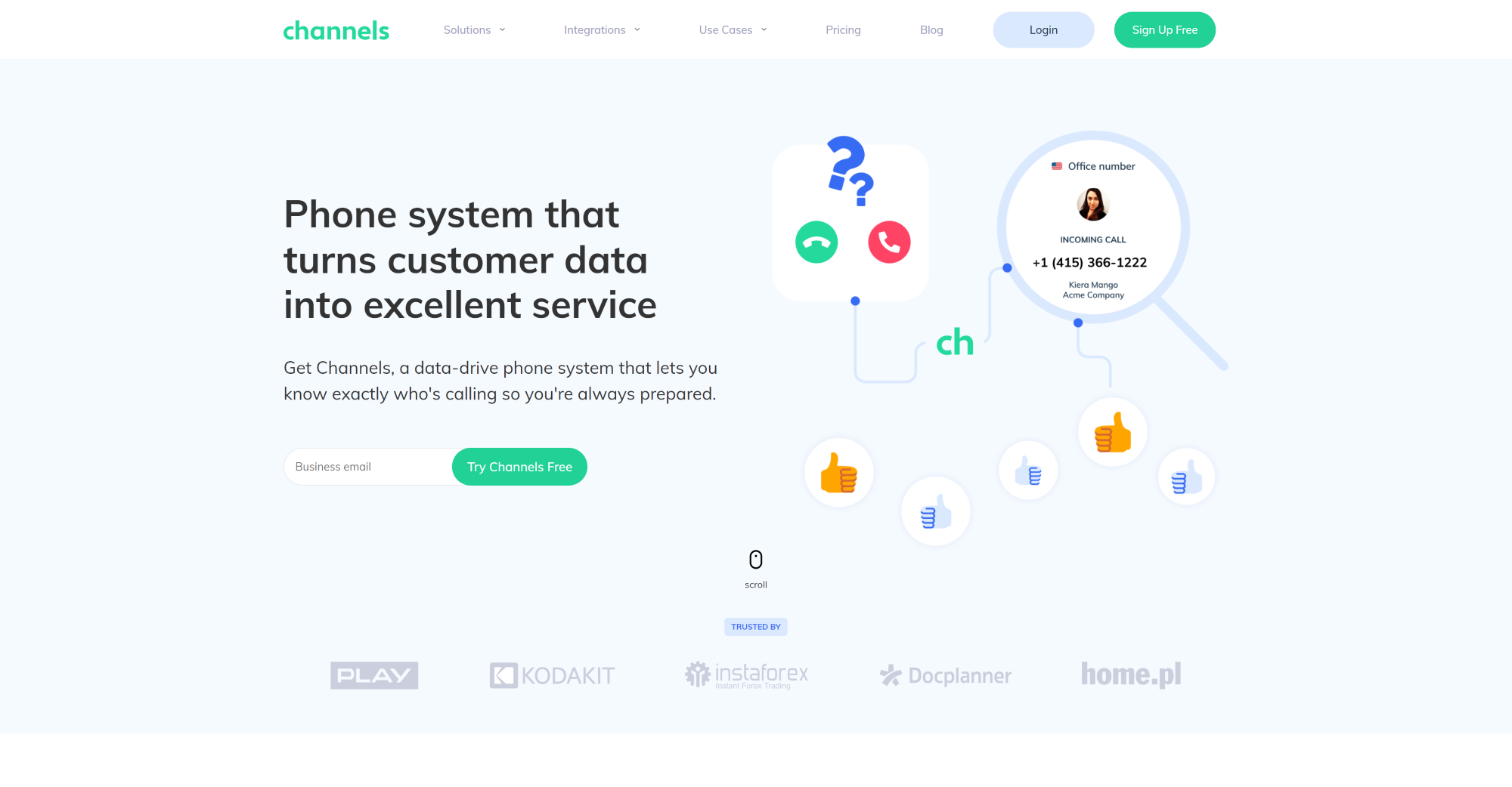 Channels kõnekeskuse tarkvara koduleht