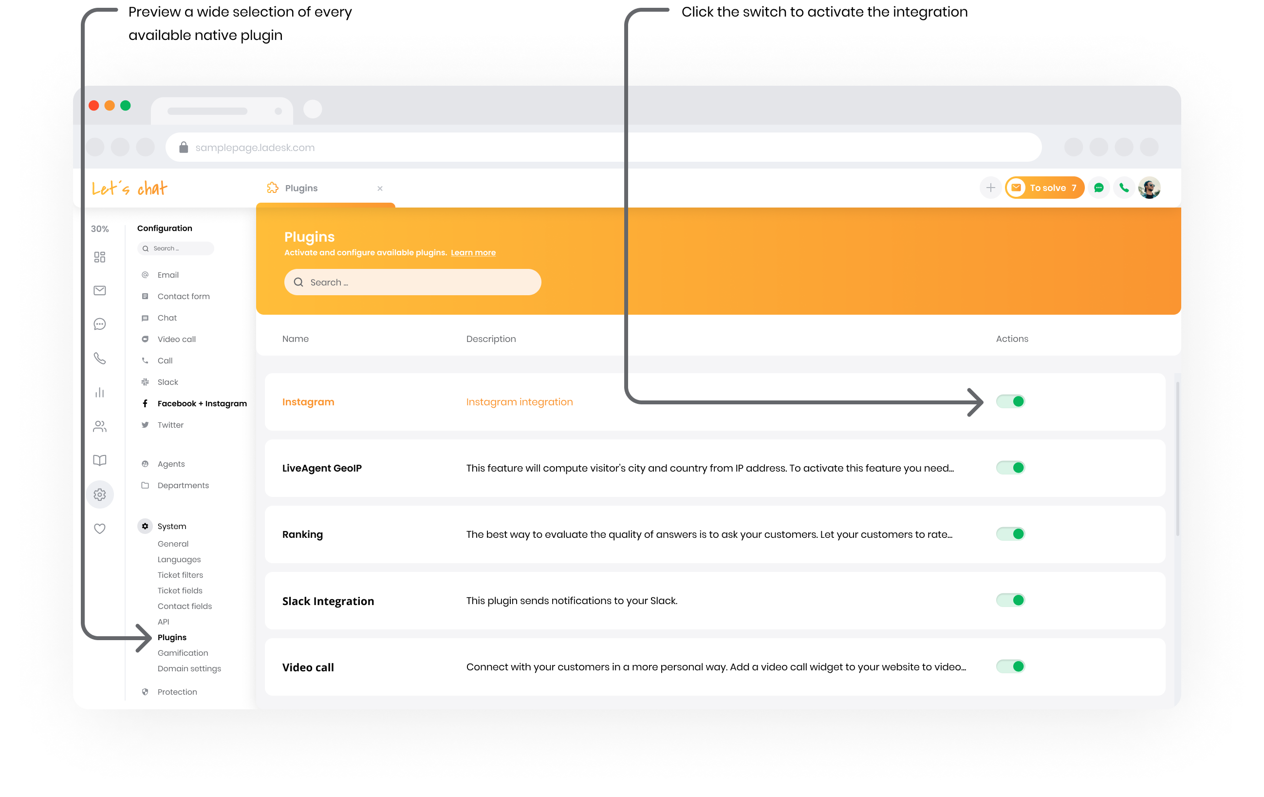 Instagram integration
