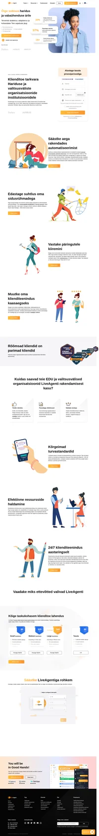 Hariduse ja valitsusvälised organisatsioonid soovivad tavaliselt luua tugevaid isiklikke suhteid, sest just seal nad tegutsevad. Siiski on hea mõte neil katta oma isiklikud tegevused LiveAgentiga, et säästa oma tööaja ressursse.