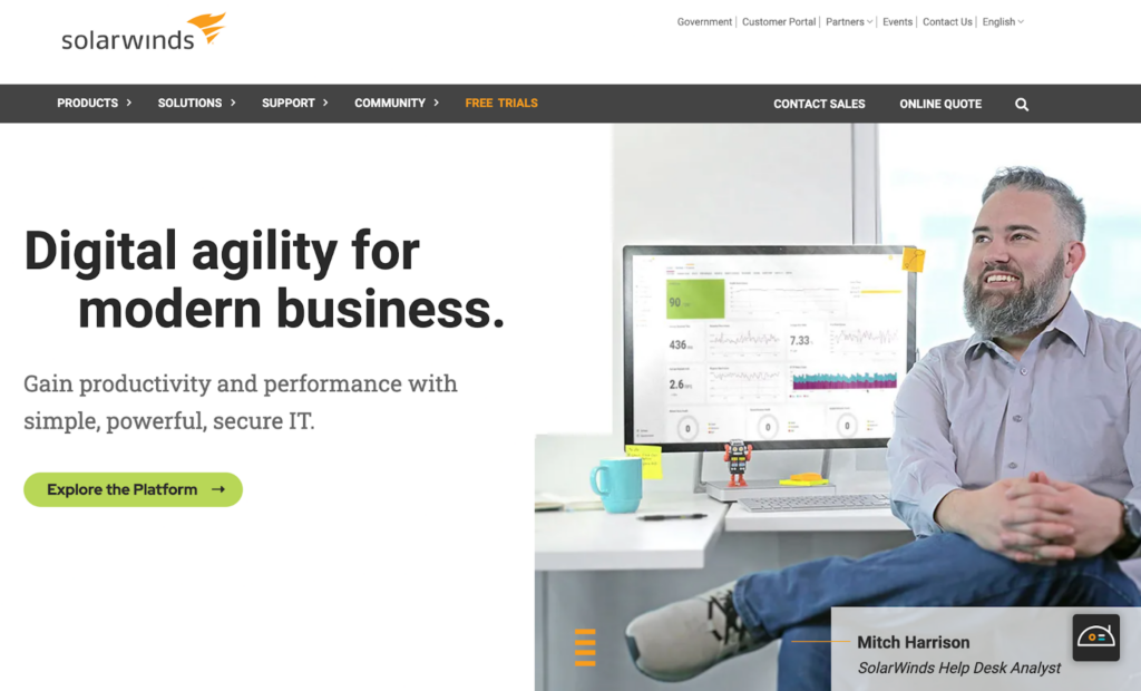 Solarwinds piletisüsteemi koduleht