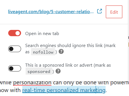 Liveagenti sisemise lingi näide