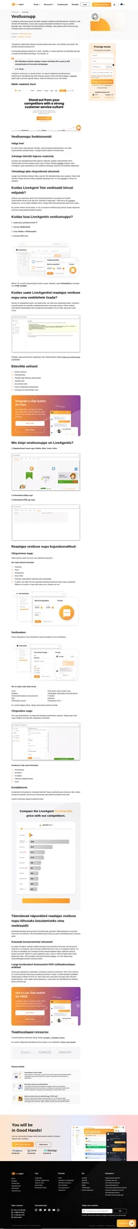 Reaalajas vestlus on ideaalne viis kvaliteetse klienditeeninduse pakkumiseks. Valige kujundus ja manustage vestlus oma veebisaidile LiveAgenti abil juba kohe.