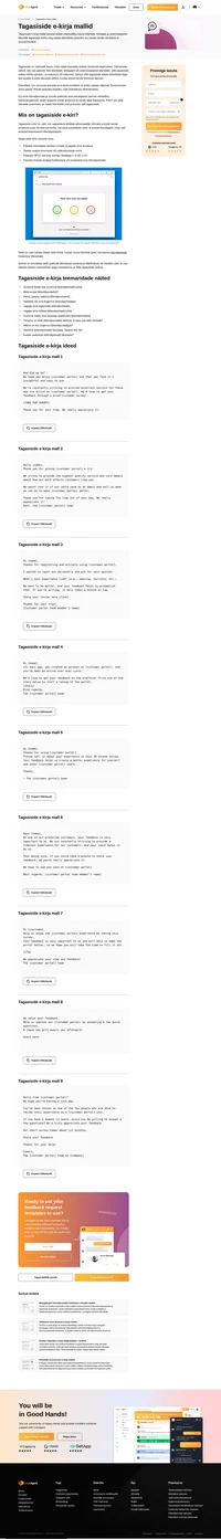Küsige klientidelt tagasisidet nagu professionaal LiveAgenti tagasiside e-kirja mallide abil. Meie 9 ainulaadset malli on kasutusvalmis.
