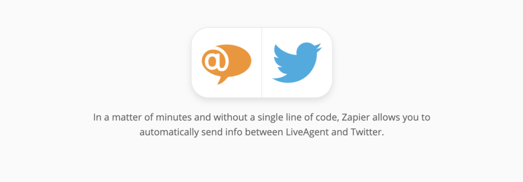 LiveAgenti ja Twitteri integratsioonide leht Zapieris