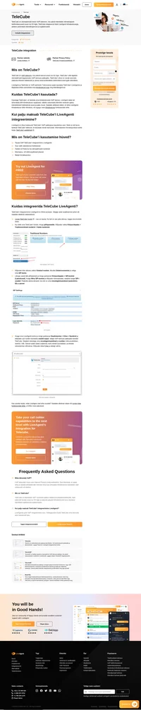 LiveAgent ja TeleCube on VoIP partnerid. Uurige rohkem TeleCube'i võimalustest LiveAgenti kõnekeskuses.