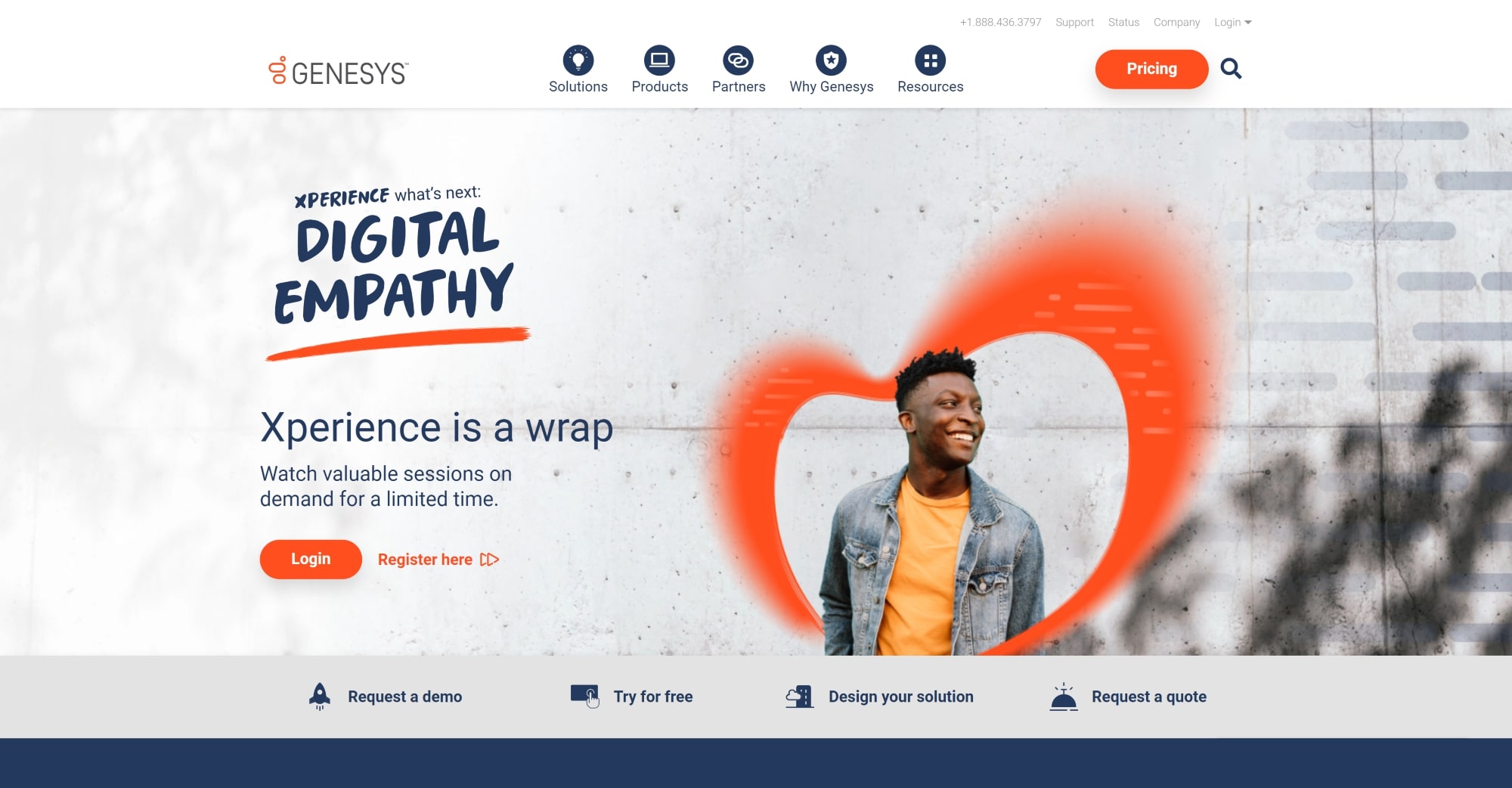 Genesys Call Center software homepage