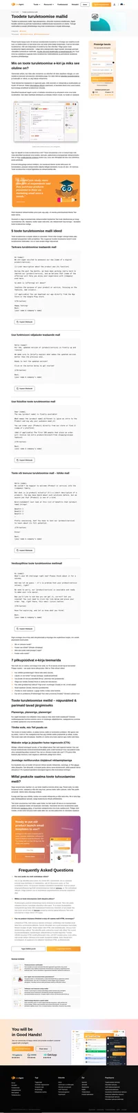 Pärast kuude kaupa toote/teenuse väljatöötamisele kulutamist on ilmselge selle turule toomine. Tehke seda meie toote turuletoomise mallide abil õigesti.