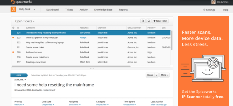 Spiceworks tasuta sedelisüsteemi tarkvara