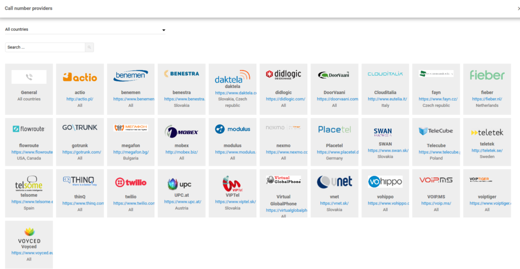 telefoninumbri pakkujate nimekiri