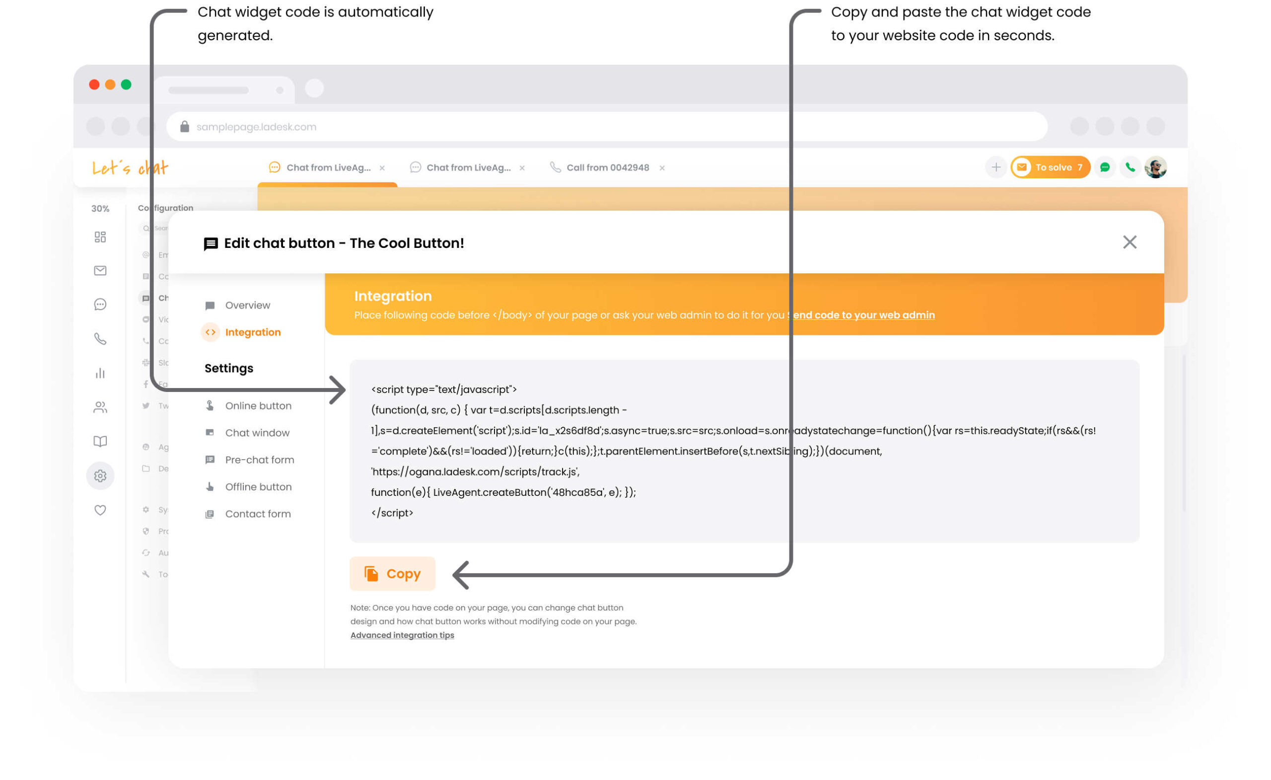 LiveAgenti vestlustarkvara veebilehele integreerimine