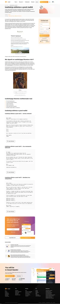 Kasutage meie köitvaid uudiskirja tellimise e-posti malle, et jätta oma uudiskirja tellijatele hea esmamulje.