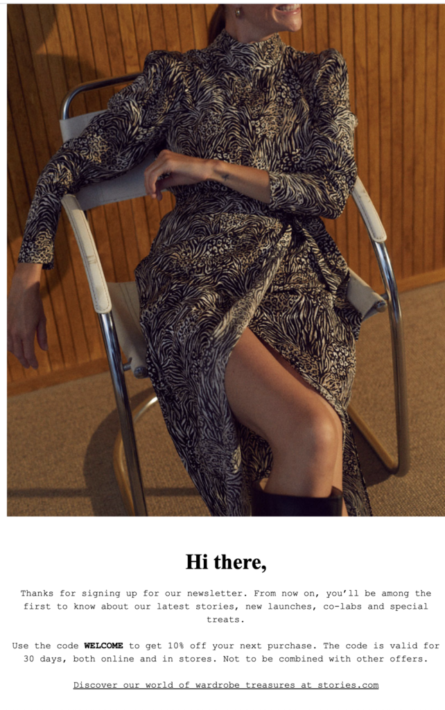 &Other Stories uudiskirja registreerumise e-kiri