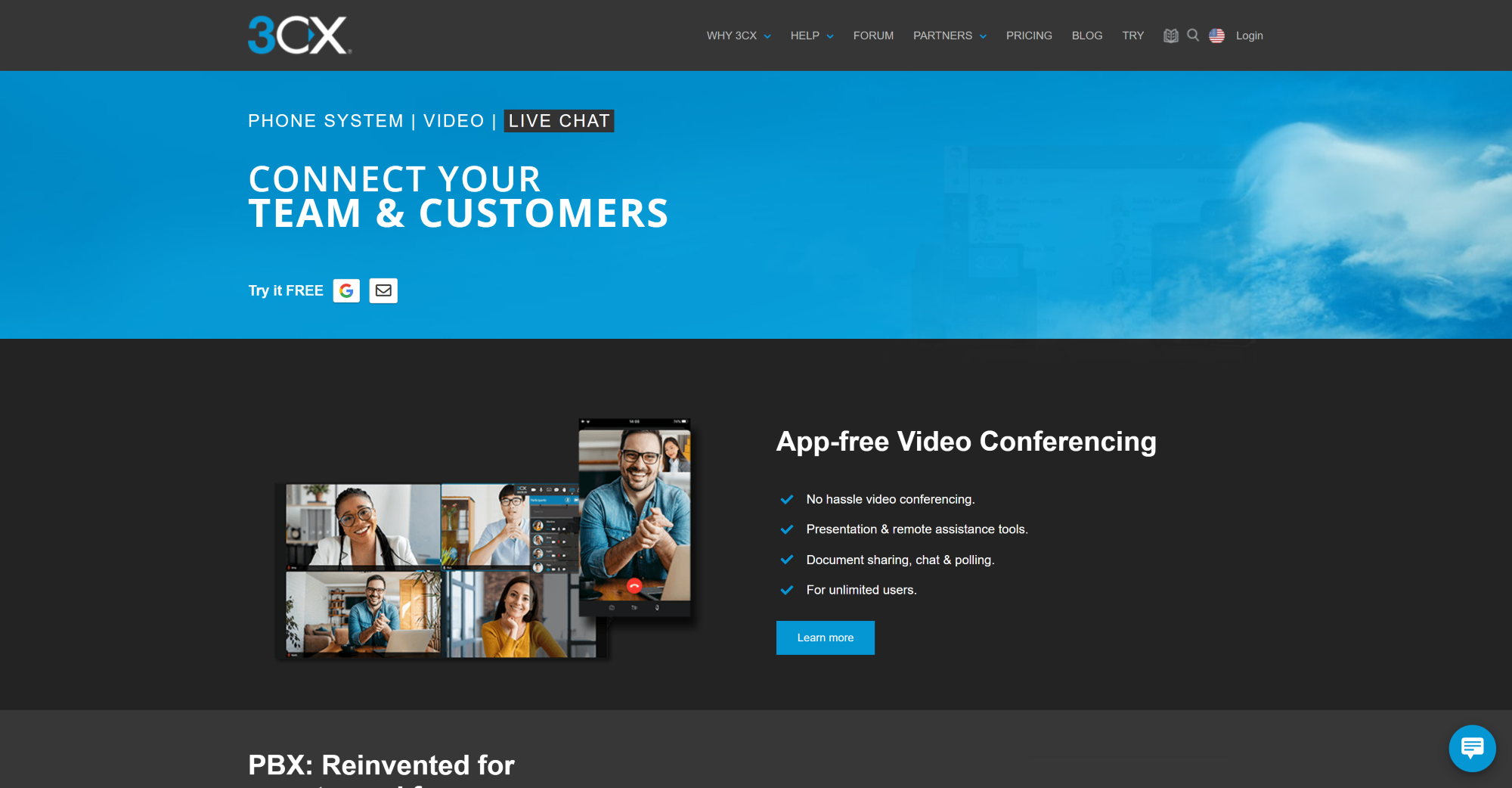 3CX kõnekeskuse koduleht