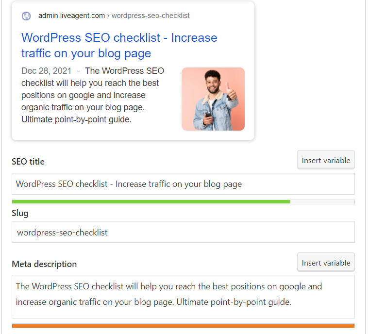 SEO pealkirja ja metakirjelduse näide