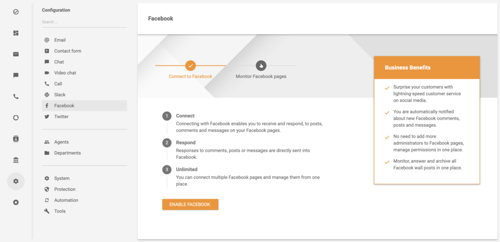 Facebooki konto integreerimine LiveAgentis