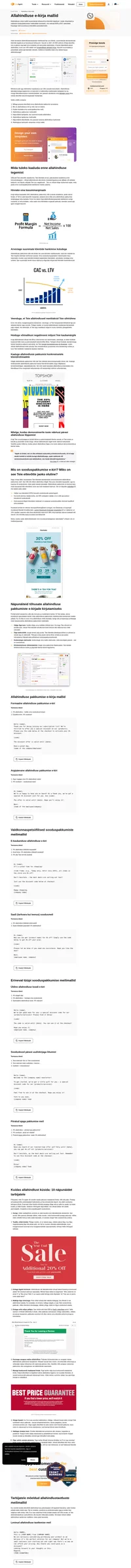 Kui olete tarbija, kes soovib müüjalt või tarnijalt soodustust, võivad Teile kasulikud olla järgmised allahindlusmeilide mallid.