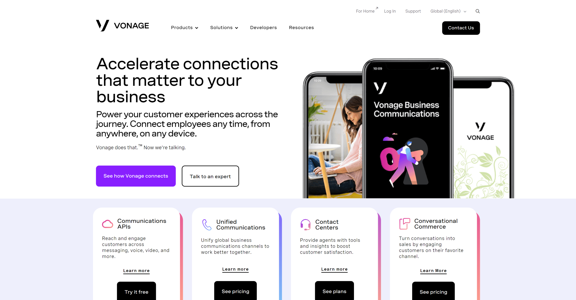 Vonage'i kõnekeskuse koduleht