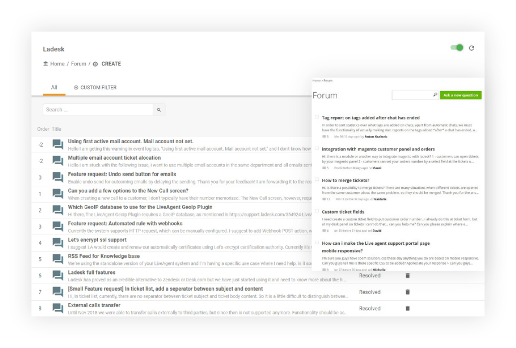 kliendiportaali-funktsioon-Foorum-LiveAgent