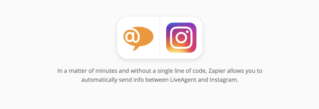 LiveAgenti ja Instagrami integratsioonide leht Zapieris