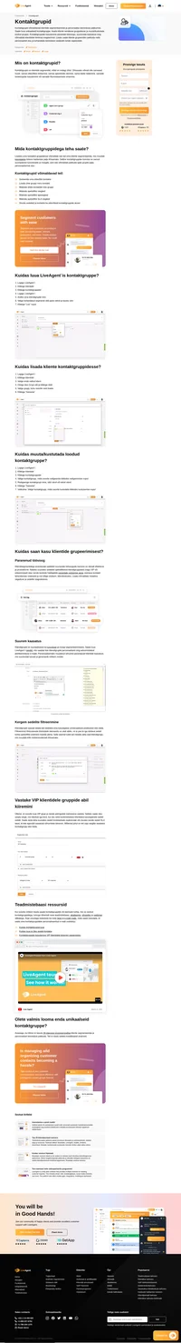 Määrake spetsiifilised aja reeglid, lisage ühte gruppi mitmeid kontakte, brauseri sedeleid, kontakte ja ettevõtteid Kontaktgrupi alusel.