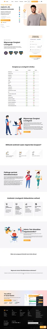 Plaanite migreeruda Gorgiast? Proovige tasuta migreerimist LiveAgenti. Me võime tasuta üle tuua kõik Teie inimesed, piletid, sildid ja muu.