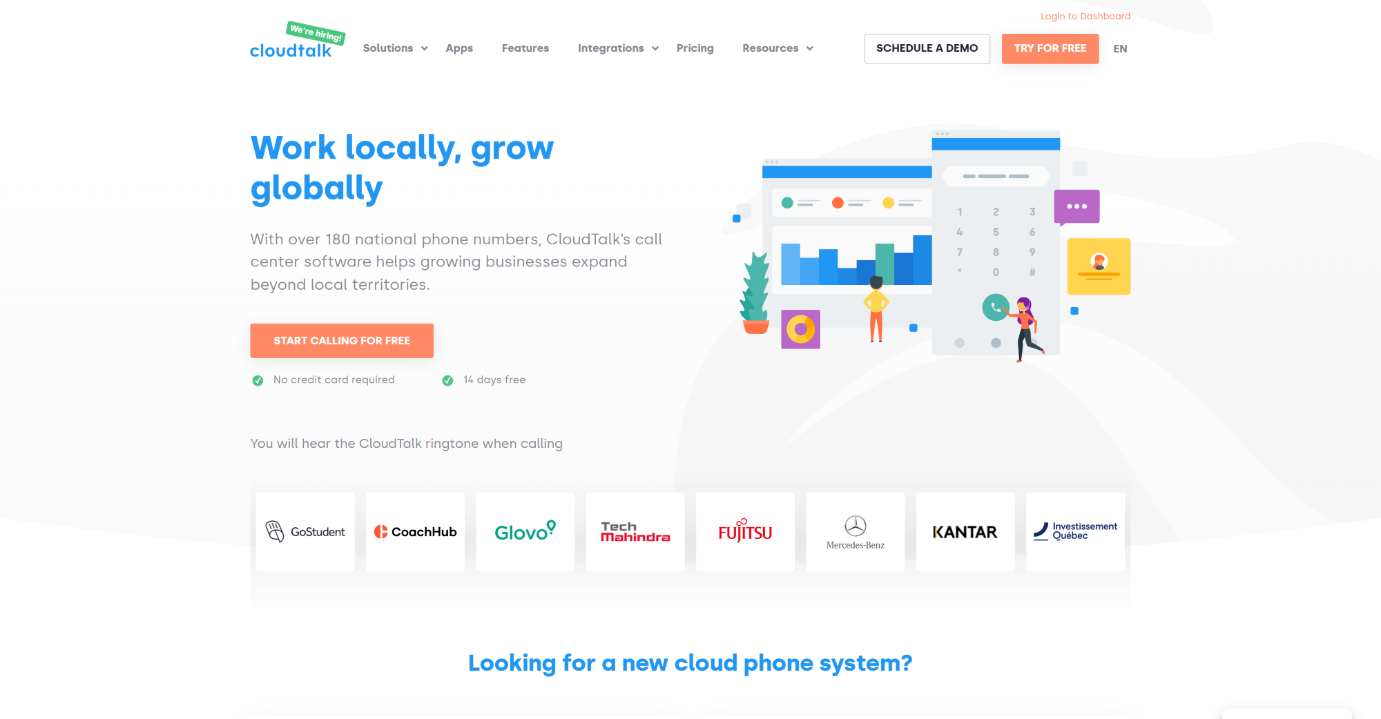 CloudTalki kõnekeskuse koduleht