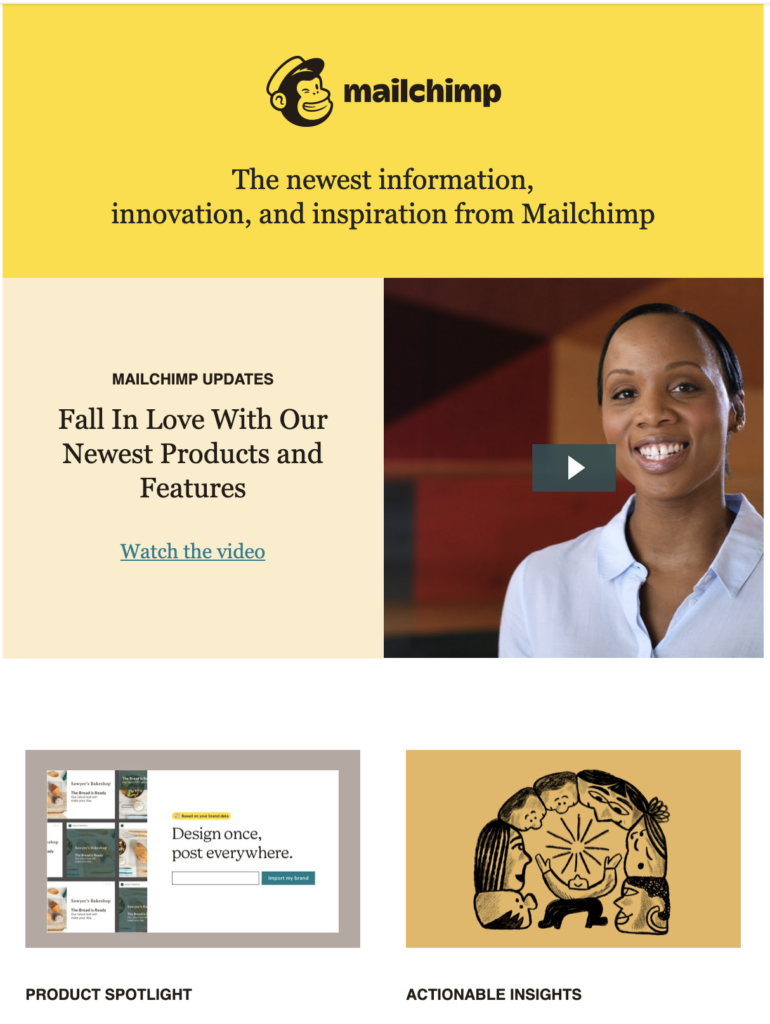 Mailchimpi uue blogi postituse mall