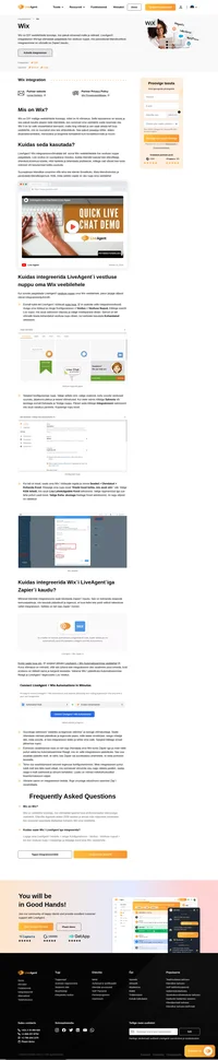 Parandage suhtlust oma klientidega Wix´i integreerimisega LiveAgent´iga. Wix`i integratsioon võimaldab teil oma veebilehele paigaldada live vestluse nupu.