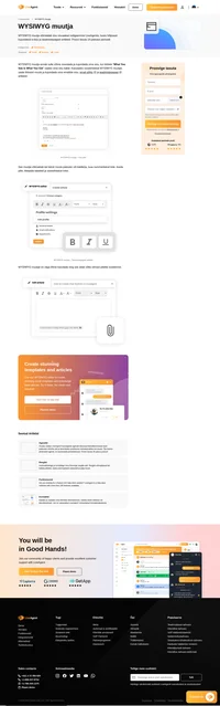 Kujundage ja muutke oma e-maili, põhjasi või teadmistepagasi artikleid koos What-You-See-Is-What-You-Get (WYSIWYG) muutjaga.